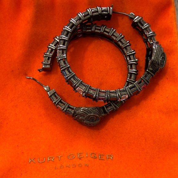 Kurt Geiger Black and Silver Earrings - Picture 3 of 4